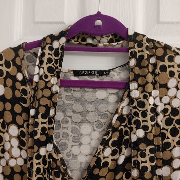 Brown Spot Wrap Dress - Picture 3 of 5